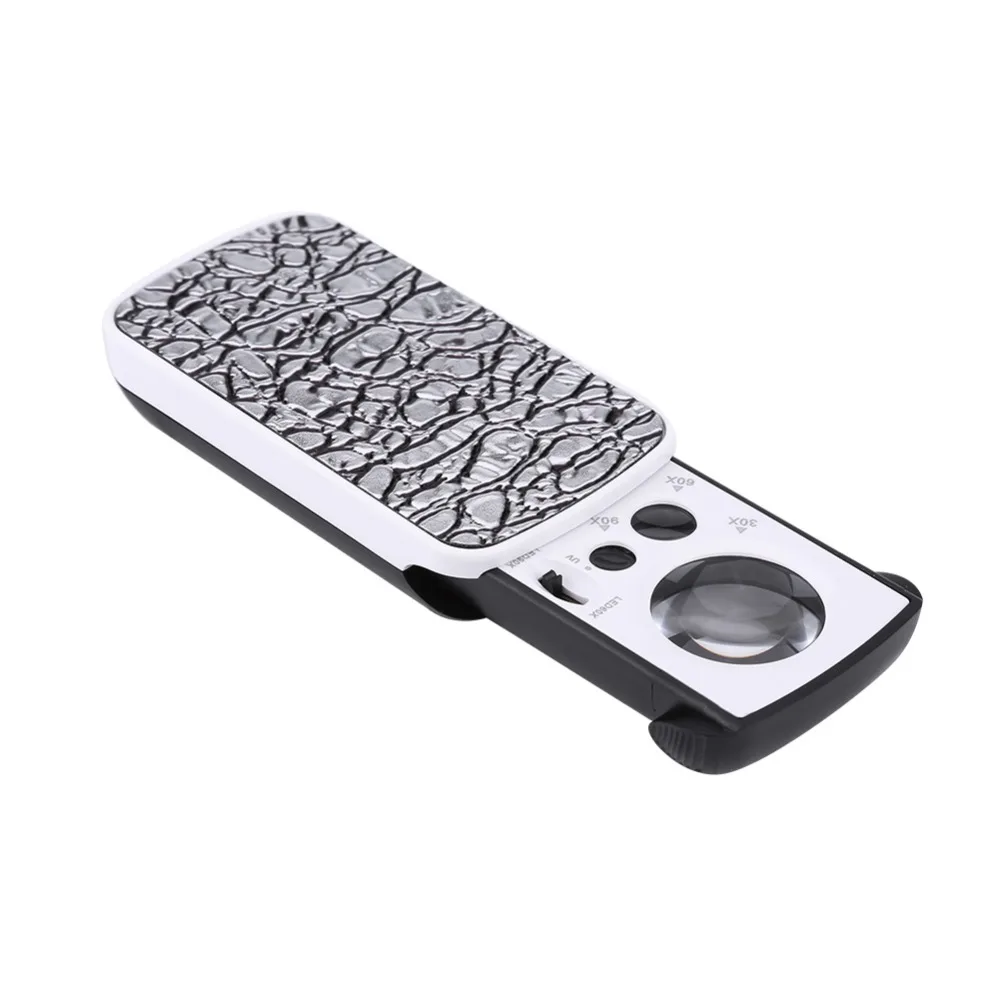 

Silver Color Magnifying Glass Black Color 60X Magnification Optical Magnifier 90X Magnification 30X Magnification