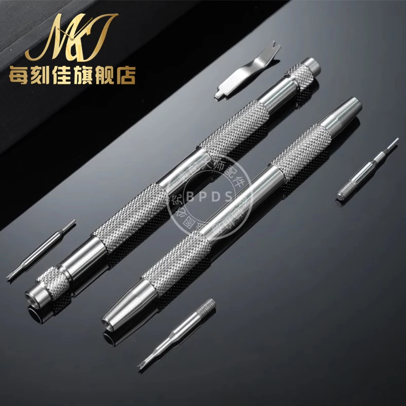 2 stili di strumenti per orologi, barra dell'ago in pino a molla, posa, perno classificato, riparazione barrette, set di molle per cinturini per orologi, riparazione dell'orologio, rimozione del cinturino