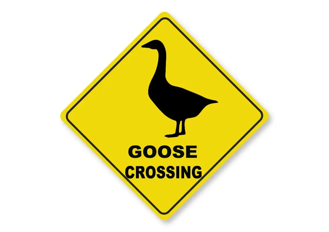 Goose Crossing Sign, Geese Crossing, Geese Crossing Diamond Sign, Geese, Sign For Goose Lover, Pond Gift, Pond Sign, Quality Met