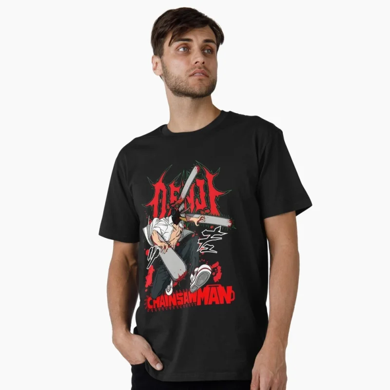 

Denji Chainsaw Man Anime Gift t shirt 0326 DEVIL HUNTER Graphic Tee 100% cotton print Y2K clothes Large size Tops