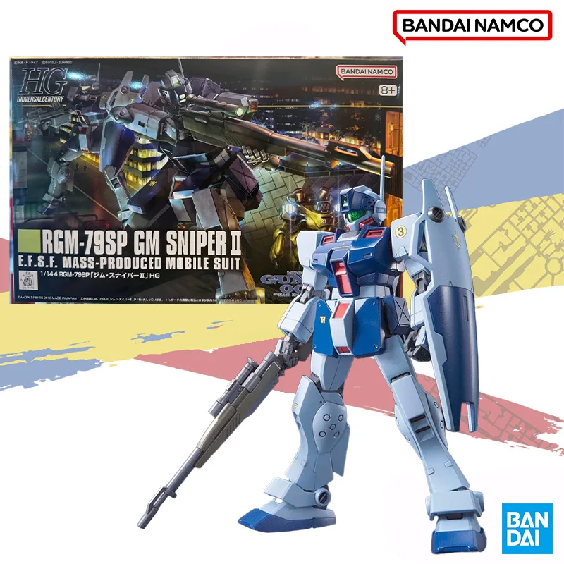 

Bandai Original Genuine In shock HG 1/144 h146 RGM-79SP GM SNIPER II Doraken E Figure Assembled Model Ornaments Collection Toy
