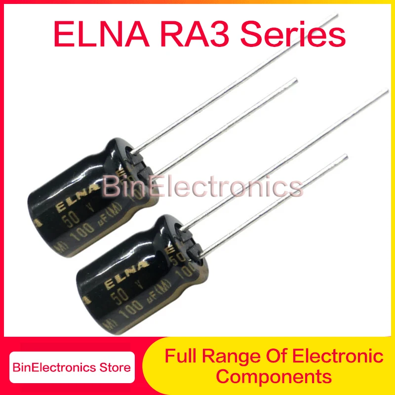 10Pcs/Lot ELNA RA3 HiFi Audio Capacitor 16V 25V 50V 63V 4.7uF 10uF 22uF 47uF 100uF 220uF 470uF 1000uF 2200uF 3300uF 10000uF