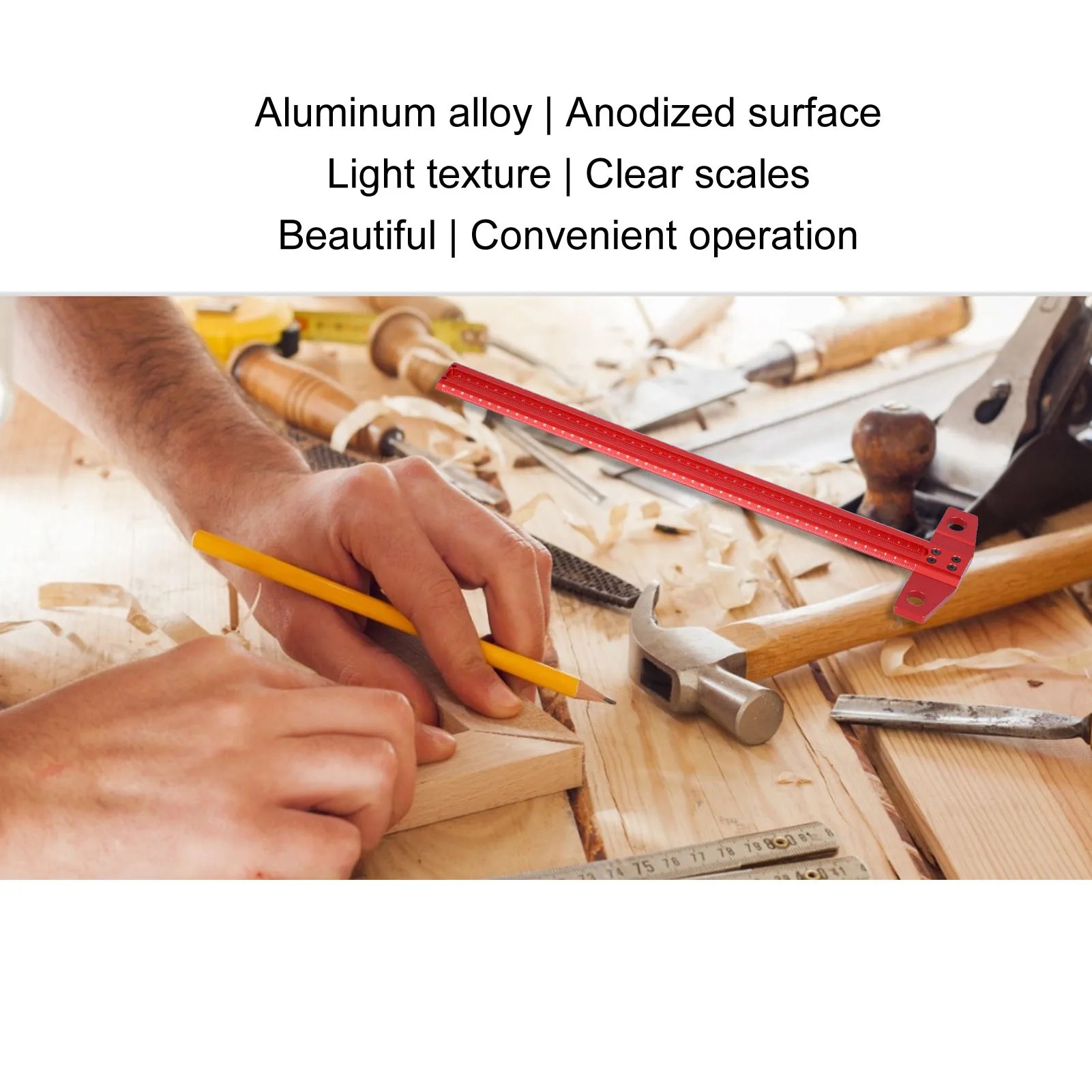 T Right Angle Ruler T Type  Ruler Right Angle Scribe Aluminum Marking Gauge for Glass Woodworking T Type Measuring Tool