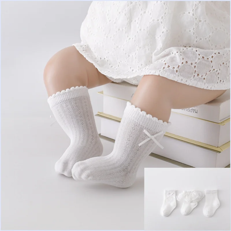 3Pairs/Lot Princess Baby Socks For Girls Sweet Cute Lace Ruffles Summer Mesh White Toddler Kids Dancing Fashion Children Socks