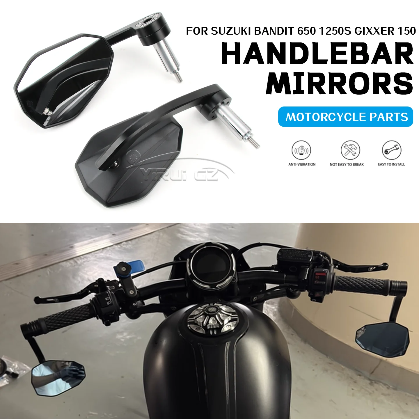 

Motorcycle Bar End Mirror For Suzuki Bandit 650 1250s Gixxer150 Handlebar End Side Rearview Mirrors Wide Vision Bandit 650 1250s