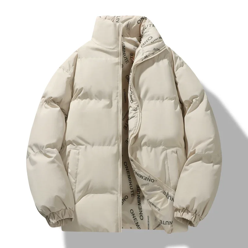 

Fashion Thicken Warm Parkas for Men Outdoor Windproof Outerwear Winter Casual Stand Collar Men Clothing Solid Color Comfortable