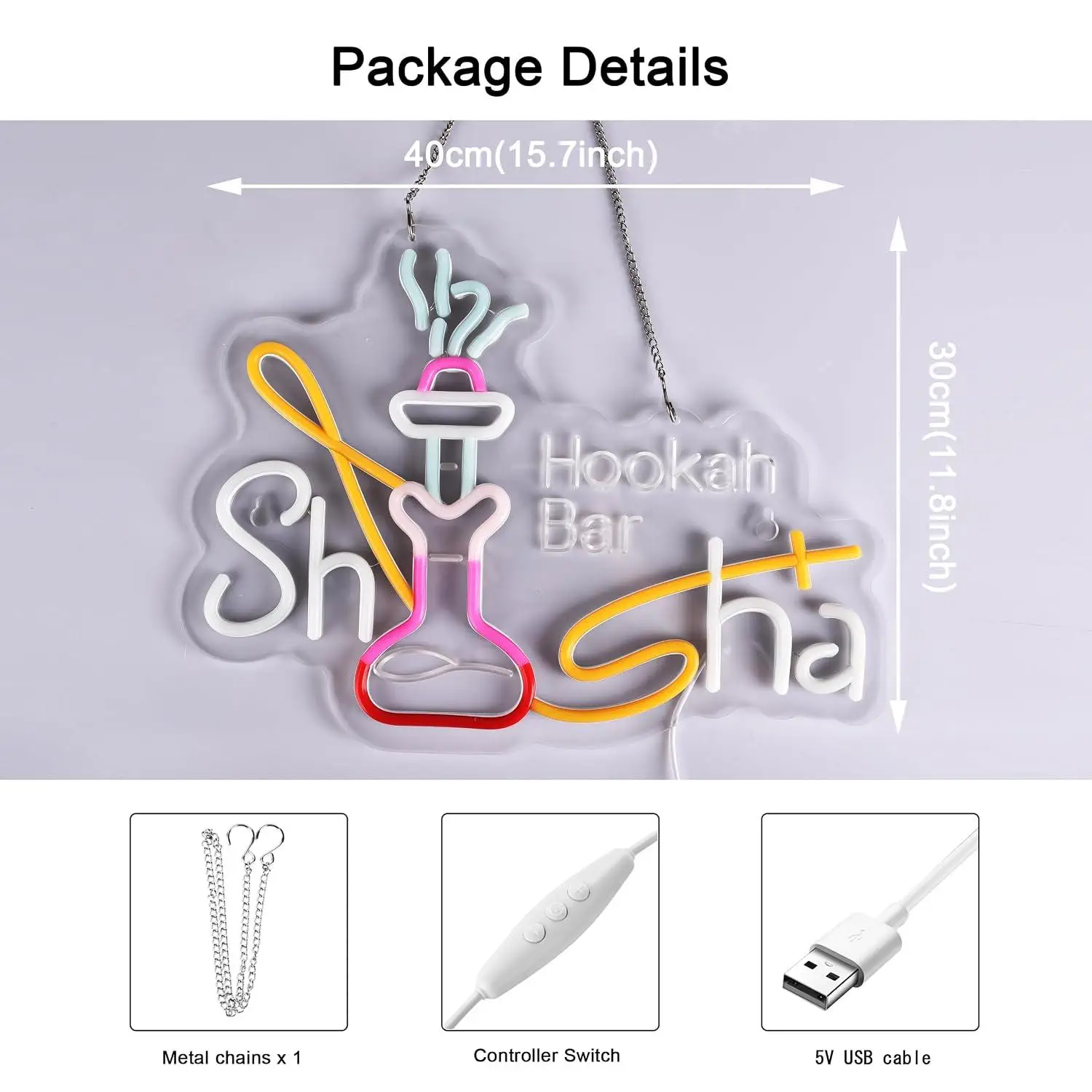 Shisha Neon Sign USB Dimmable LED Lights for Hookah Restaurant Smoke Home Man Cave Louge Shop Bar Pub Wall Decor Signboard Light
