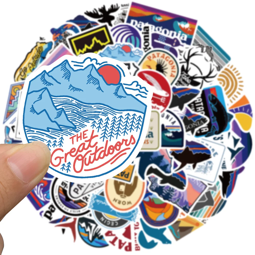 55pcs Outdoor Brand Logo Camping Cool Stickers Decal Waterproof for BookLaptop Phone Car Skateboard Motorcycle Kids Toy Stickers