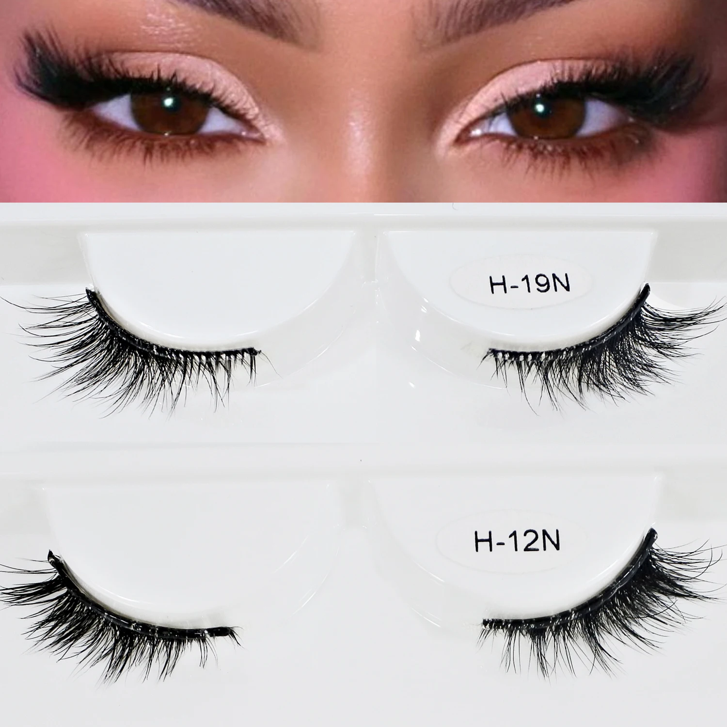 زوج واحد/صندوق الموضة الطبيعية Cateye قبل لصقها نصف جلدة لا حاجة للغراء الصحافة ذاتية اللصق على الرموش ماكياج بالجملة #3