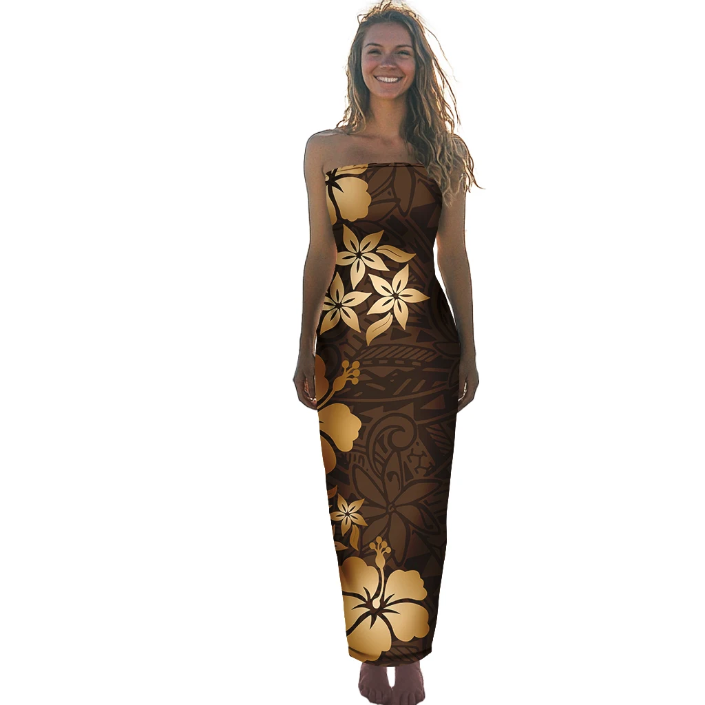 Klasyczny wzór hibiskusa, niestandardowy wzór, polinezyjskie, seksowne koszulki damskie, spódnice, eleganckie hawajskie sukienki tubowe, tribalne sukienki samońskie.