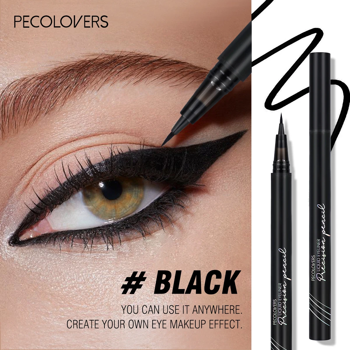 오래 지속되는 리퀴드 아이라이너, 방수, 땀 방지 아이라이너, 자연스러운 메이크업 효과