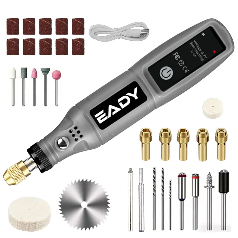 Mini Electric Drill USB Rechargeable Cordless Engraving Pen Dremel Tools Rotary Tool Cordless Hand Drill Mini Polisher for Hand image 6