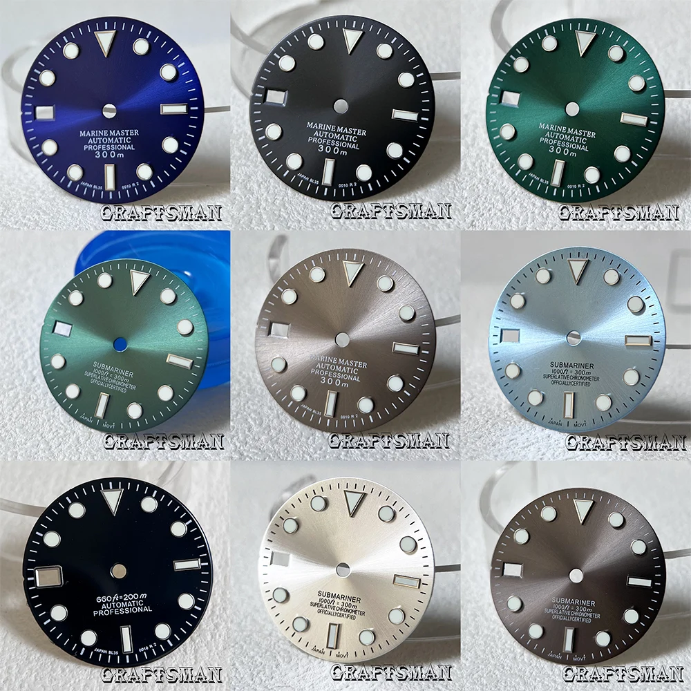 Dial jendela kalender kiri Dial 28.5mm cocok untuk NH35/NH36 gerakan cocok untuk 3/3. Aksesoris mahkota jam 8/4