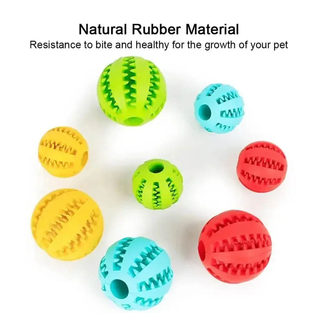 Dog Food Ball Pet Dog Toy Interactive Rubber Balls for Small Large Dogs Puppy Cat Chewing Toys Pet Tooth Cleaning Snack Ball view 3