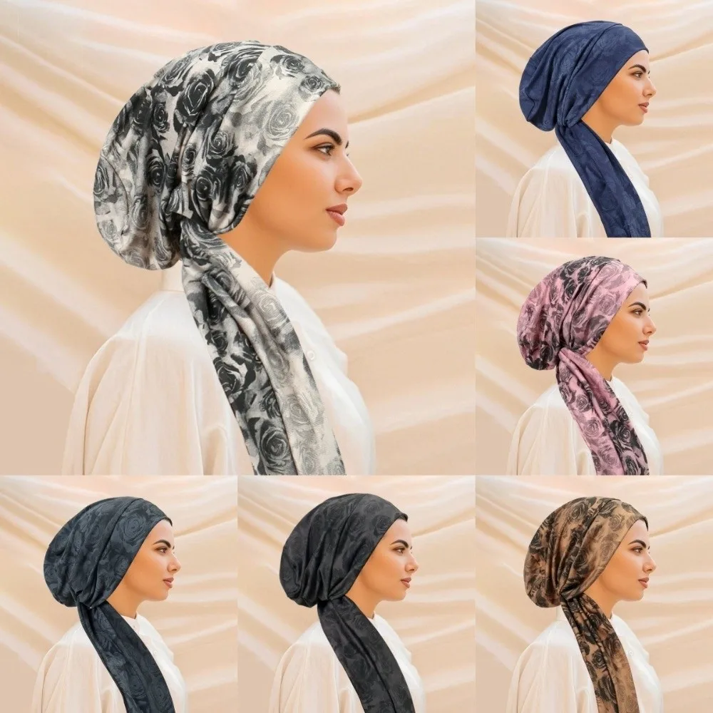Fashion Print Pre-Tied Headwear Soft Fabric Pre-Tied Design Chemo Cap Turban Adjustable Fit Breathable Material Cancer Headscarf