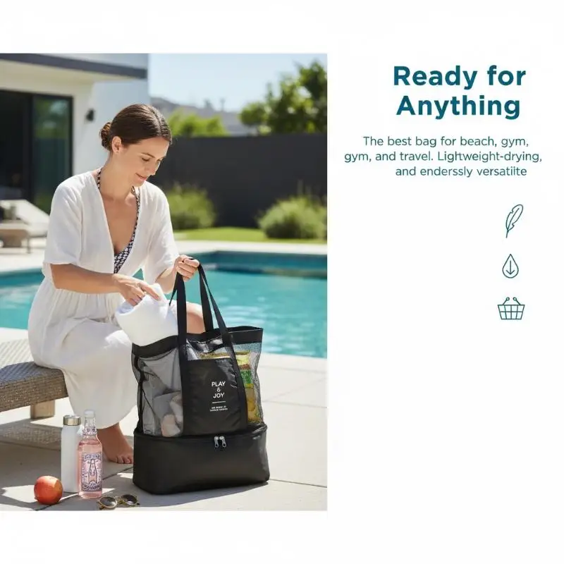 New！Dry And Wet Separation Double Layer Storage Bag Outdoor Travel Beach Swimming Single Shoulder Handbag