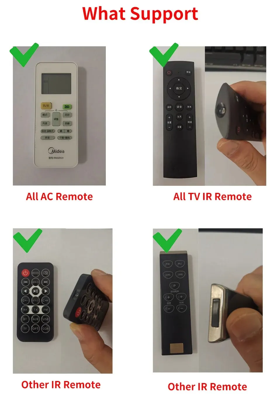 Control remoto WiFi IR para aplicación de hogar inteligente, Control remoto SmartLife para TV, DVD, AUD, AC, funciona co