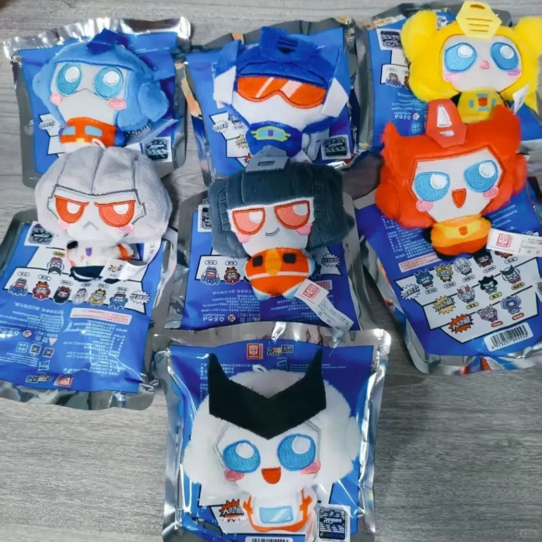 Kawaii Transform Robots Optimus Plush Keychain Shockwave Starscream Mini Stuffed Toy Hot Fashion Bee Keyring Suprise Fans Gifts