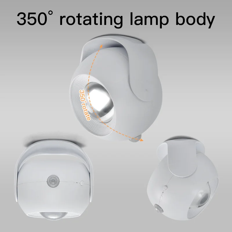 Applique Murale LED Rotative avec Capteur de Mouvement, Veilleuse pour Décoration de Chambre d'Enfant, Couloir, Escaliers, WC, Lampe de oral et