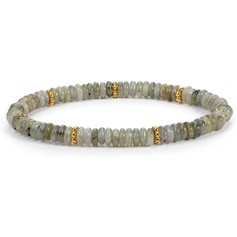 Natural stone crystal tablet beaded bracelet women's fashion versatile colorful disc bracelet