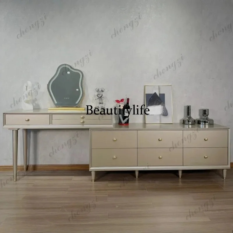 X188 Home Bedroom light luxury dresser chest modern dressing table stool mirror set makeup vanity toiletries tables desks