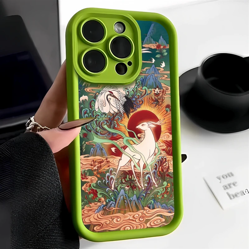 Retro gorgeous totem Case for IPhone 14 13 12 11 15 Pro Max XS XR X XSMax 8/7 Plus IPones 14Pro 15Pro Matte Soft Silicone Cover image 4