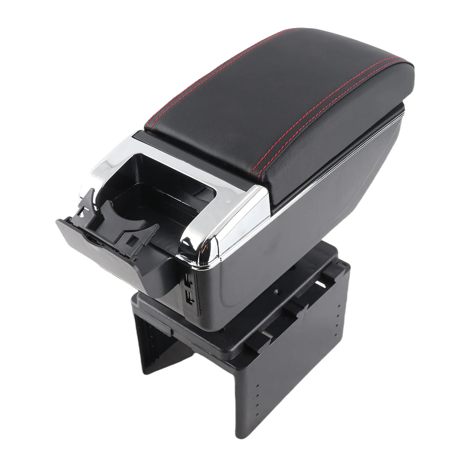 Universal Vehicle Center Storage Case Armrest Box Car Center Console Armrest Box Container Adjustable with USB Interface