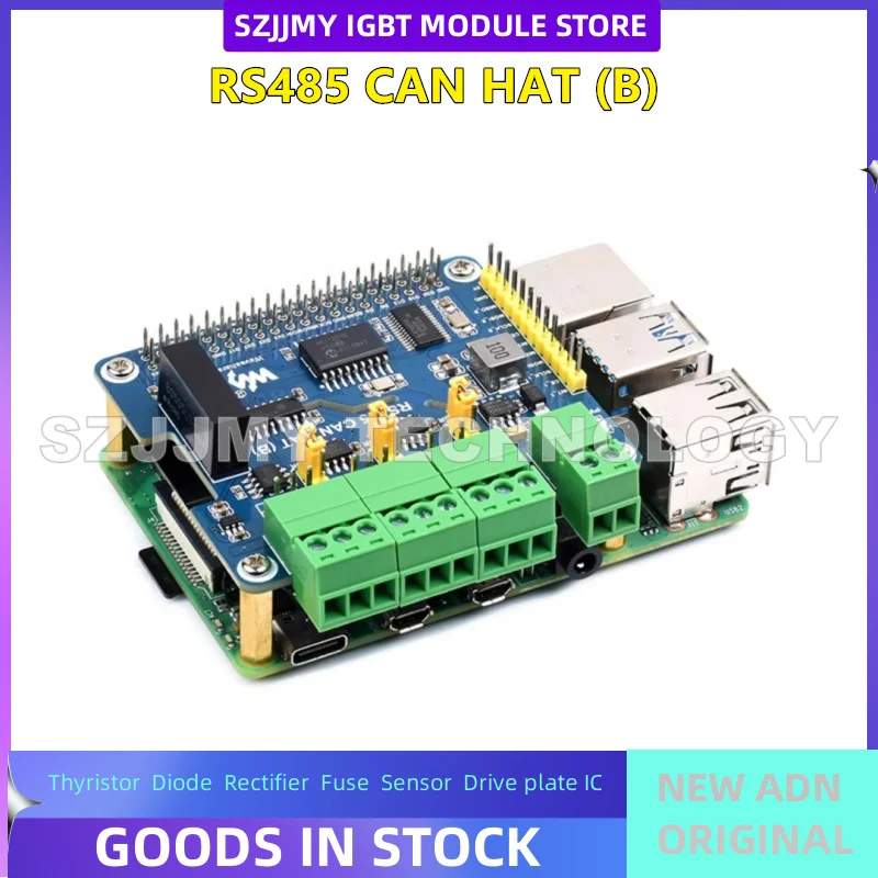 board module with power isolation and other protections  Raspberry Pi 4B isolated dual RS485+CAN expansion