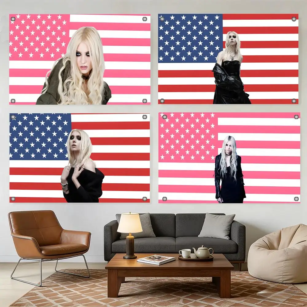 Actor Taylor Momsen Flags Home Yard & Garden Decor Banner - Indoor Outdoor Wall Hanging Flag
