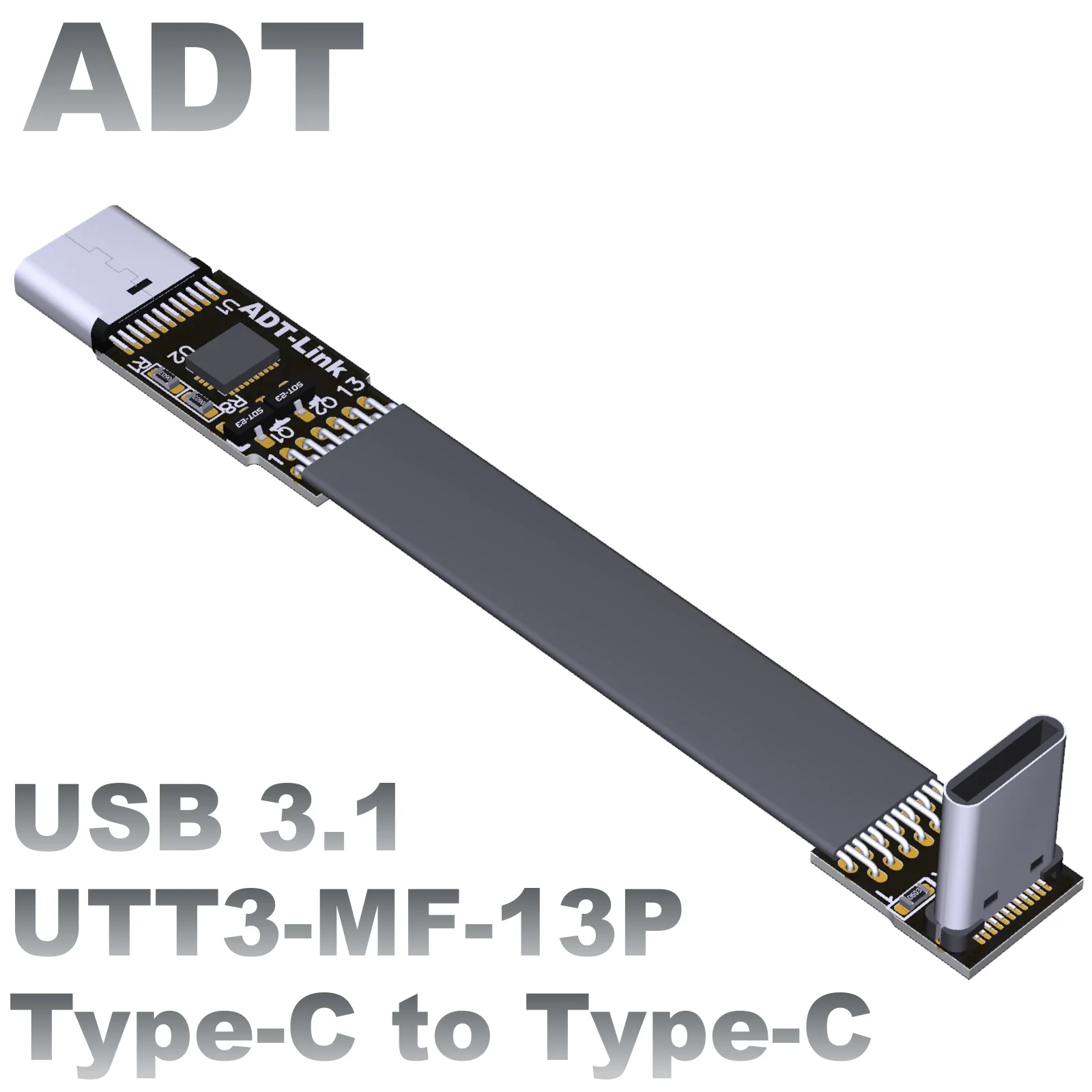 

Type-C Male to Female 90 Degree Right Angle Extension Cable USB 3.1 10Gbps High Speed