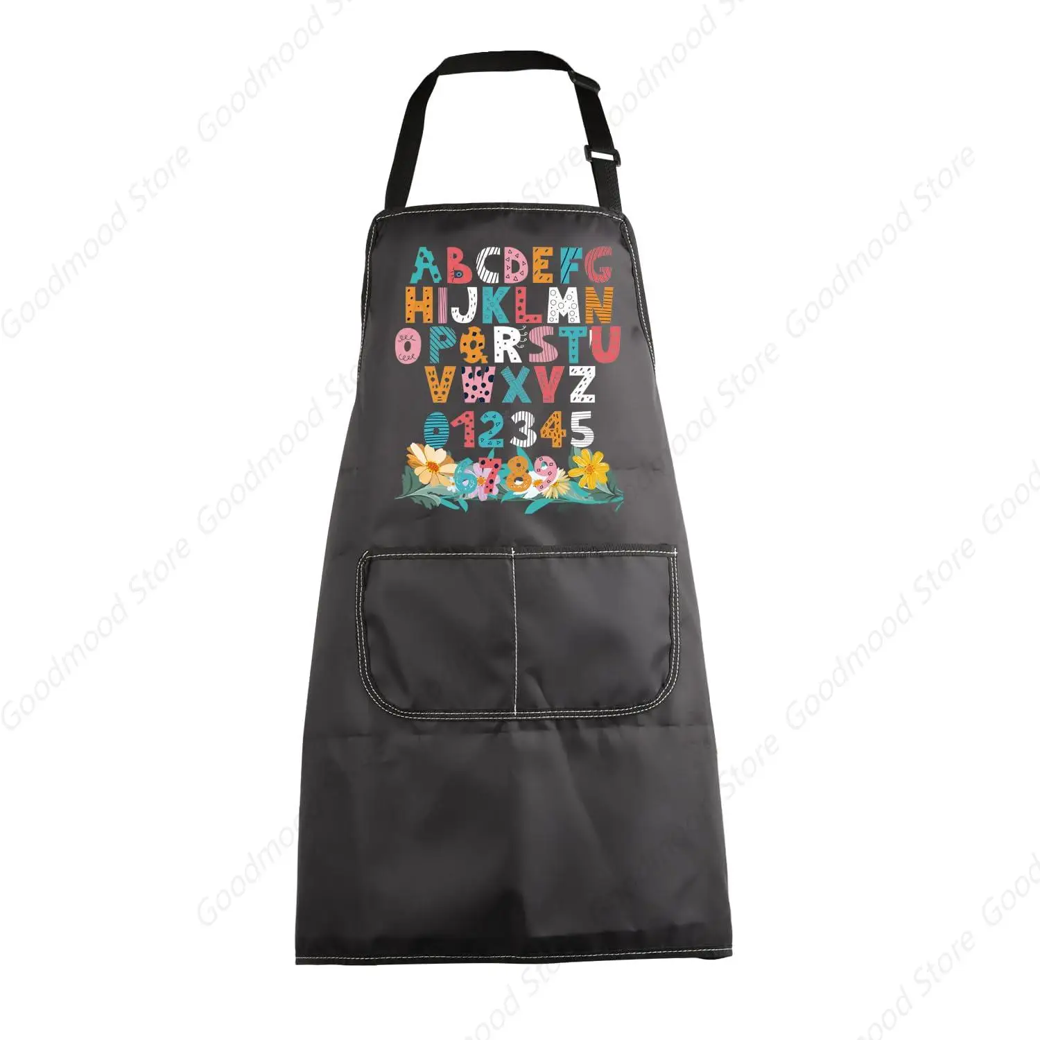 Alphabet Aprons Kitchen Chef Cooking Aprons With Pockets Alphabet Letter Gift for Preschool Teacher Apron for Women Men