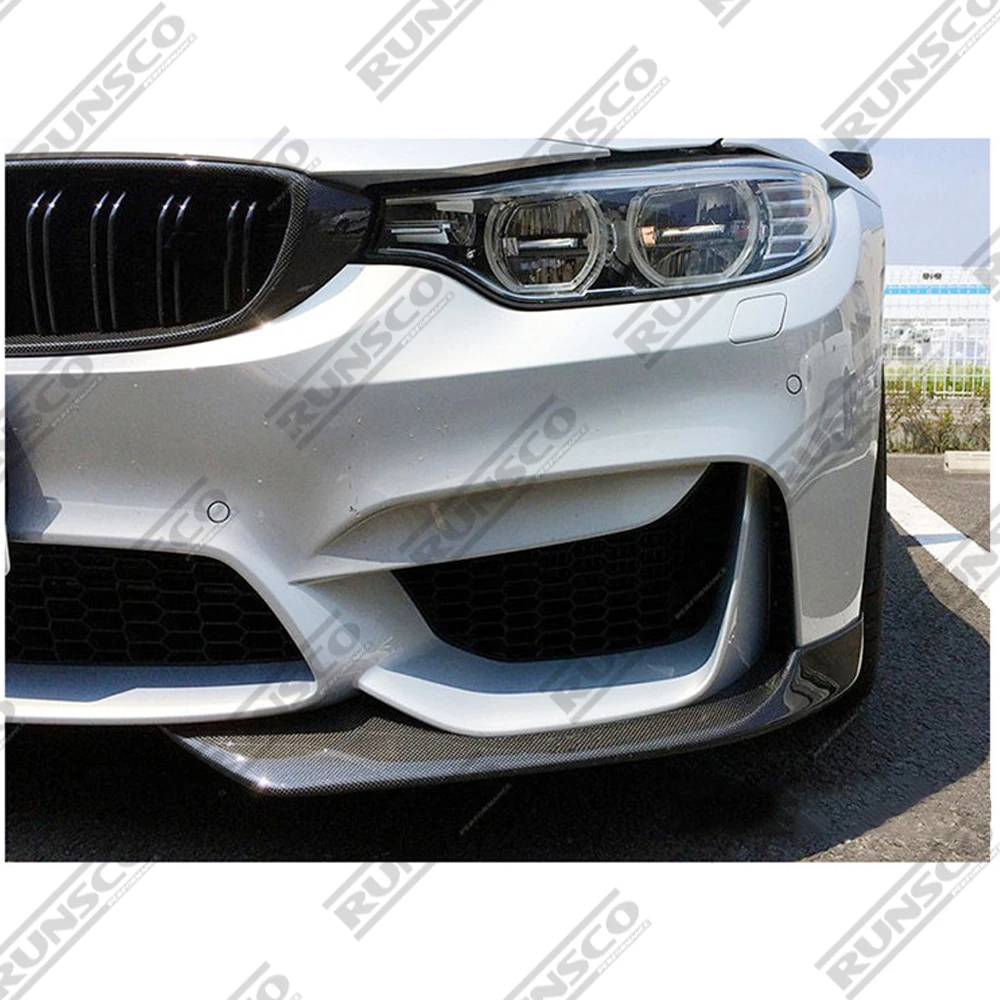 Car Styling AC Style For BMW F80 M3 / F82 M4 2015-2018 Carbon Fiber Front Splitter Lip 2PCS