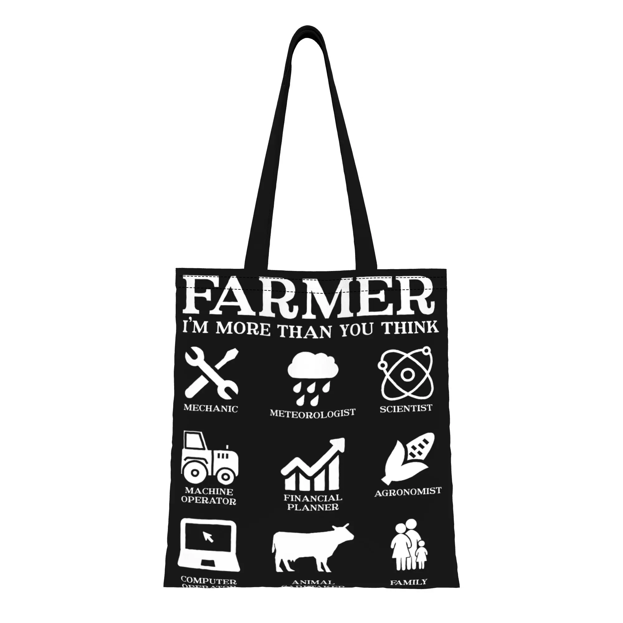 1PC Farm Life Canvas Tote Bag Farm Culture Handbag Outdoor Handbag Trendy Tote