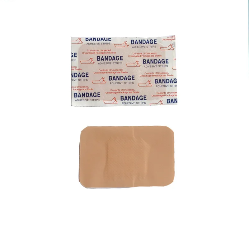 Grande bandagem adesiva impermeável, remendo hemostático quadrado, tom de pele retangular respirável, remendo elástico, 7,5x5cm, 20pcs