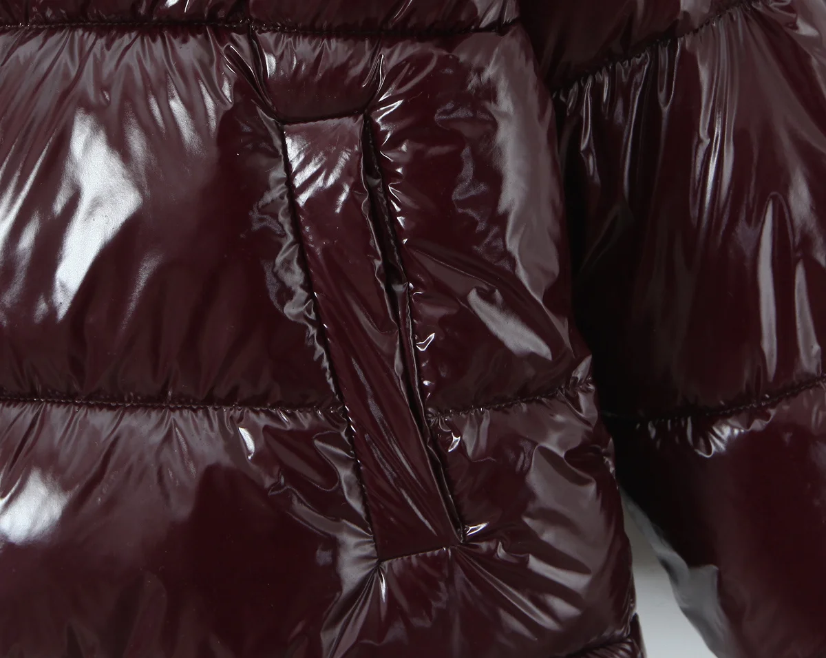 Nlzgmsj Winter Frauen Neue Mode Glänzende Oberfläche Jacke Stehkragen Langarm Zipper Mit Kapuze Parka Frauen Freizeit Mäntel Y2k – Detail 7