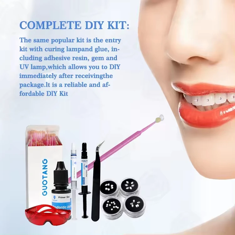Home Use Tooth Gem Kit Crystal Professional Teeth Gem Whitening Diy Tooth Gem Adhesive Kit