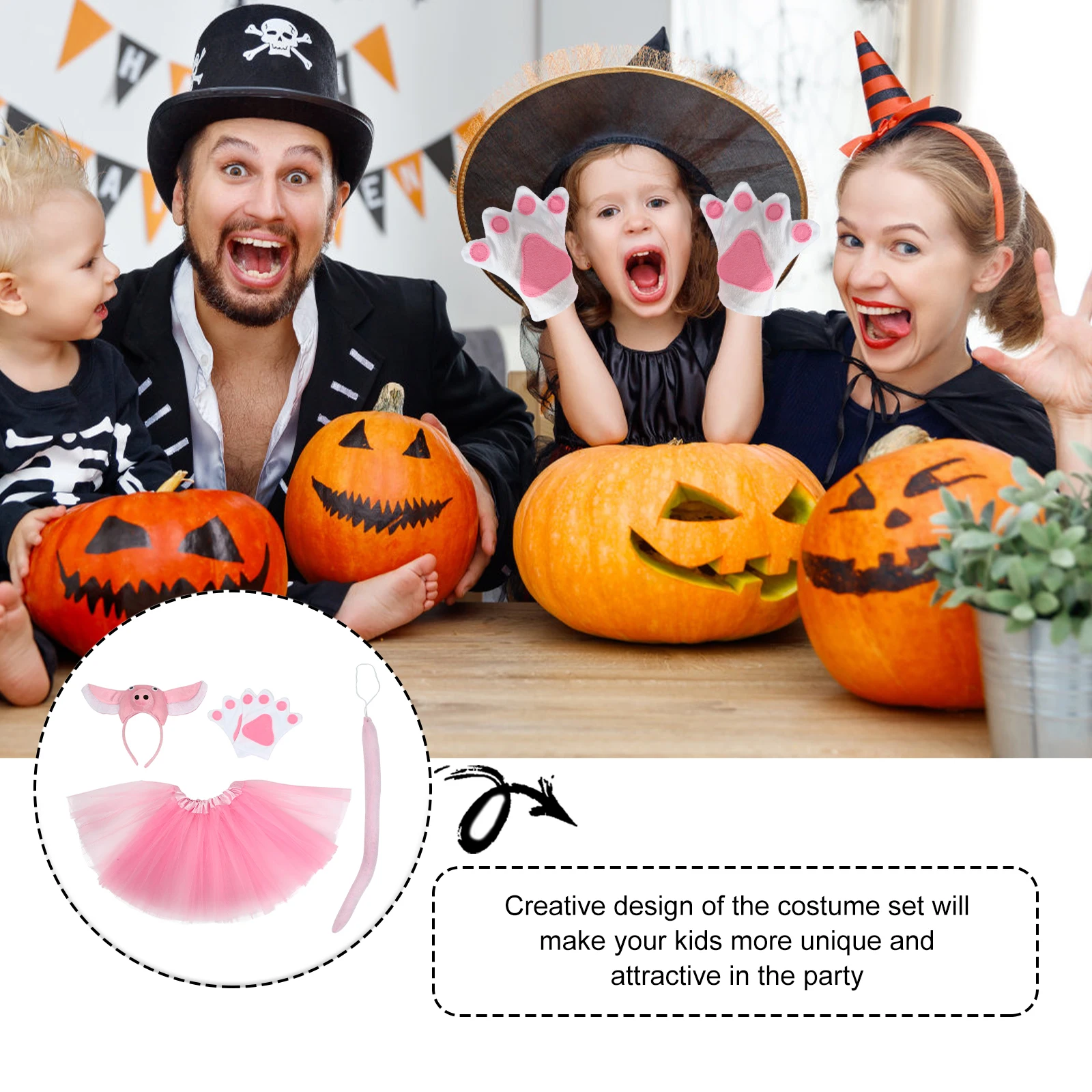 

Piggy Costume Set High grade Material Comfortable Kids Party Banquet Cosplay Performance Masquerade Photography Prop Halloween