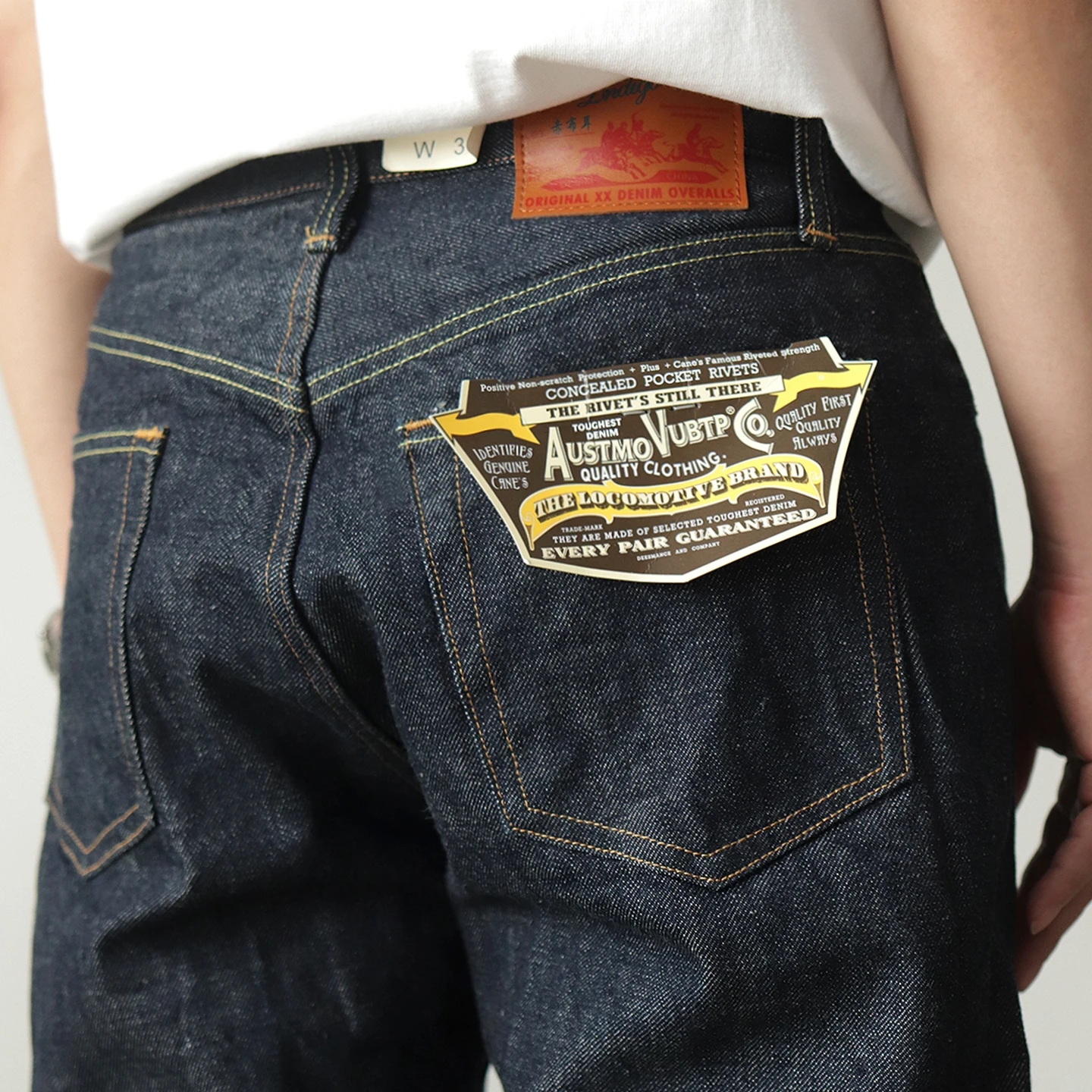 

Heavyweight Red Edged Cotton Men's Straight Leg Jeans American Retro High Waist Casual Thickened Long Trousers