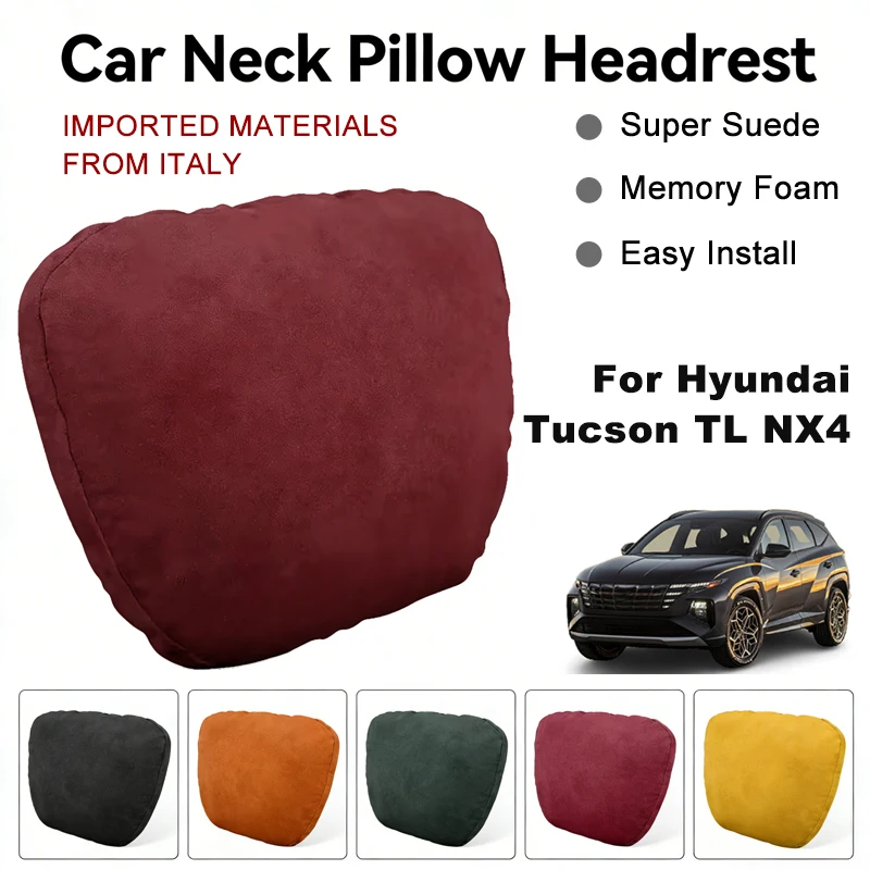 

Italy Suede Car Neck Rest Pillow For Hyundai Tucson TL NX4 Seat Head Neck Support Cushion Auto Interior Accessories