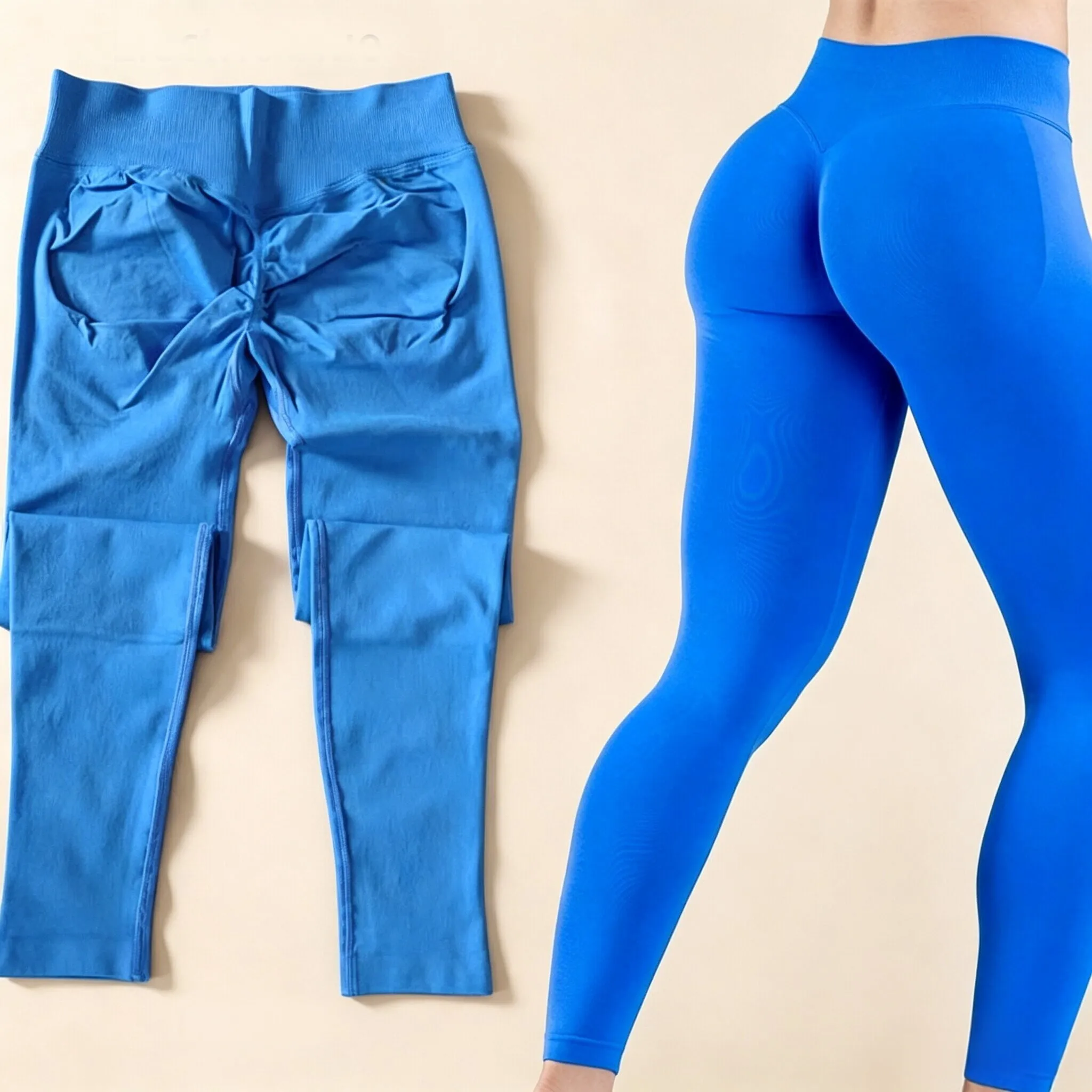 Dneyf 1D-3Y-2F Nahtlose Yoga-Leggings mit Po-Lifting-Effekt für Damen, hohe Taille, hohe Dehnbarkeit, schnelltrocknend, ideal zum Training, Laufen, für das Fitnessstudio und als lange Sporthose. – Detail 16
