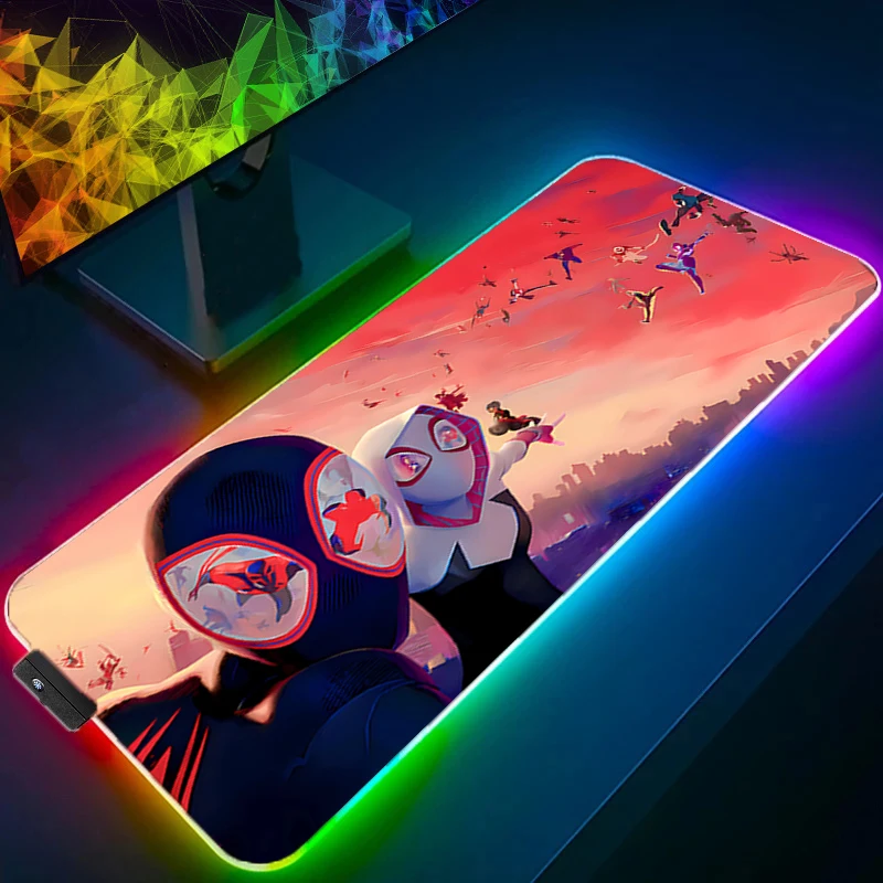 

LED Mouse Pad Anime Movies RGB Mouse Pad Computer Speed Type Carpet Mat For e-sports Players Laptop Keyboard Large Size Desk Mat