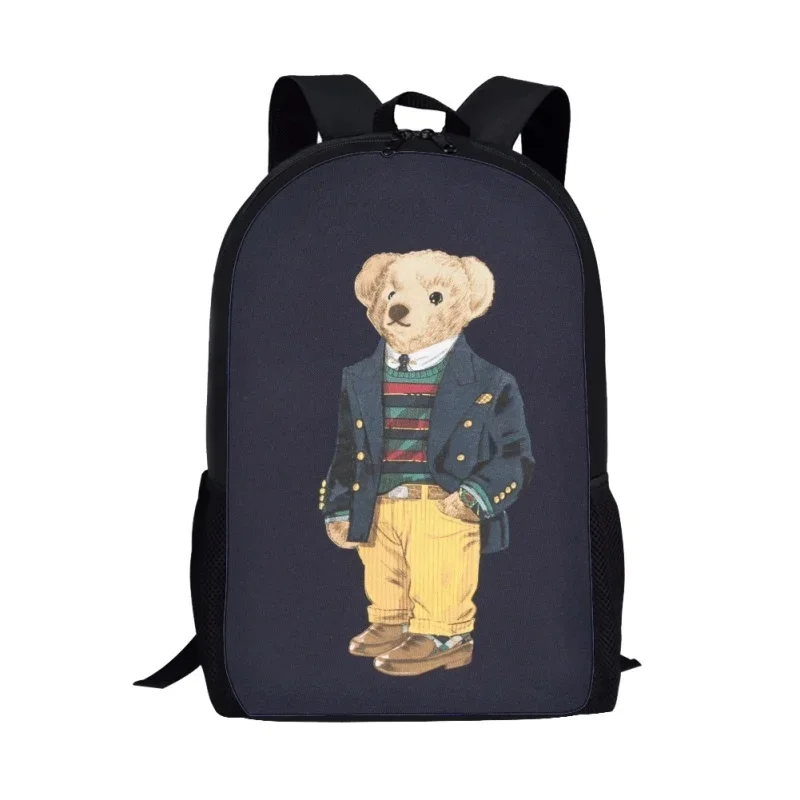 Schattige Mini Beer Print Rugzak Kids Boekentas Vrouwen Mannen Casual Schouder Rugzak Student Schooltas Tiener Opbergrugzak