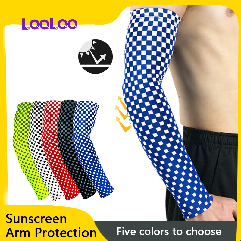 1Pcs Breathable Compression UV Protection Cooling Arm Sleeves for Cycling, Running, Golf, Driving, Basketball, Football, Outdoor