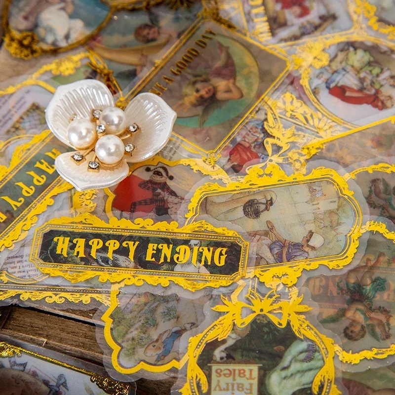 30 قطعة ملصقات الذهب البرنز الطفولة حساب اليد سكرابوكينغ المواد الديكور الحافة الذهبية ديكو 12*7 سنتيمتر