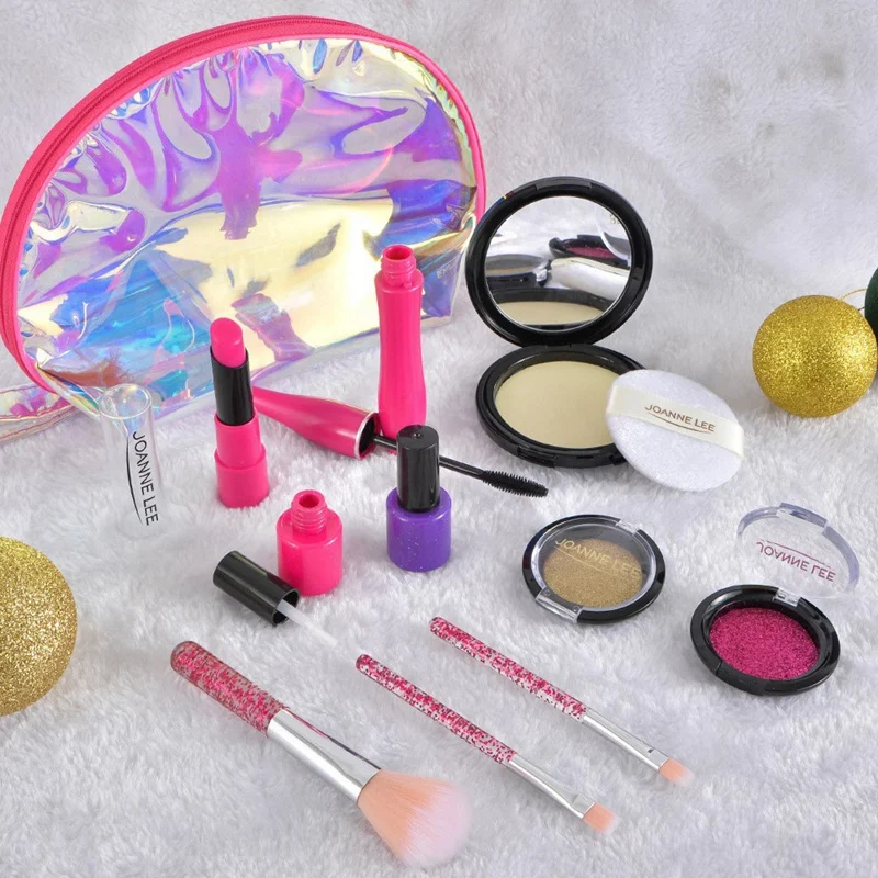 Kids Pretend Makeup Play Set Simulation Cosmetics Bag Girls Makeup Toys Children Role Play Game Beauty Accessories