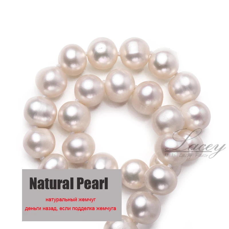 Freshwater bridal natural pearl necklace with silver clasp 925 silver jewelry,wedding round pearl necklaces women birthday gift