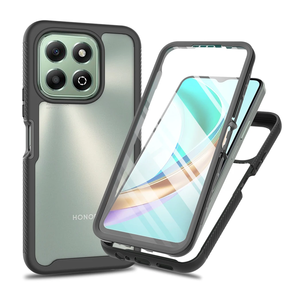 Противоударный прозрачный чехол Honor X6B, встроенная защитная пленка для экрана, прочный защитный чехол для всего тела, чехол для Honor X6B, чехлы X6B