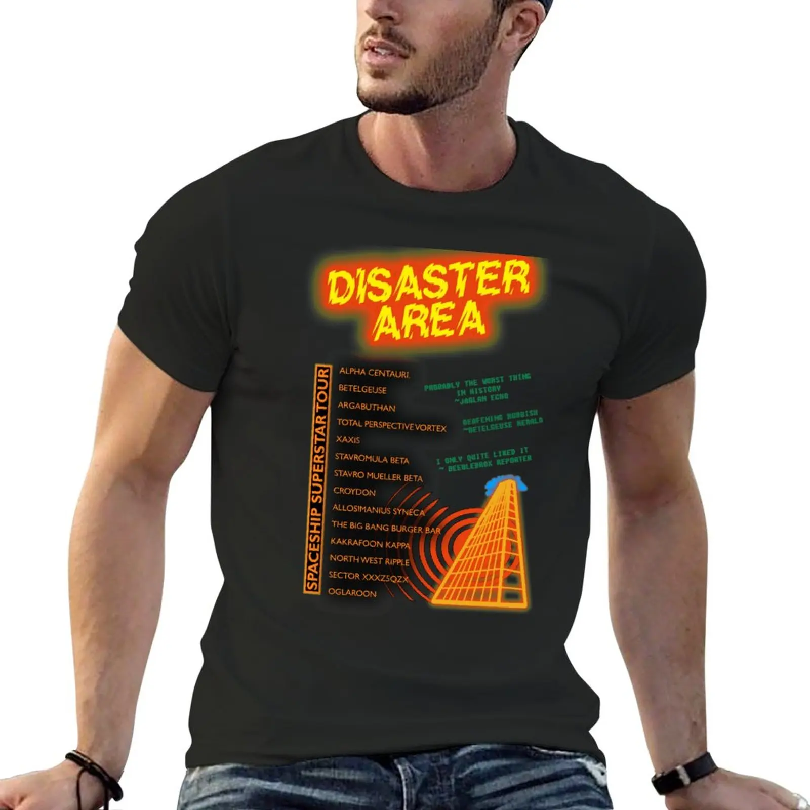 New Hitchhikers Guide - Disaster Area Tour T-Shirt summer tops custom t shirt quick drying t-shirt plain t-shirt t shirt men
