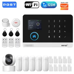Home Security Alarm System 433Mhz 2.4G WiFi Wireless Alexa Works with Smart Life App Control DIY Burglar Intruder Alarm Kit