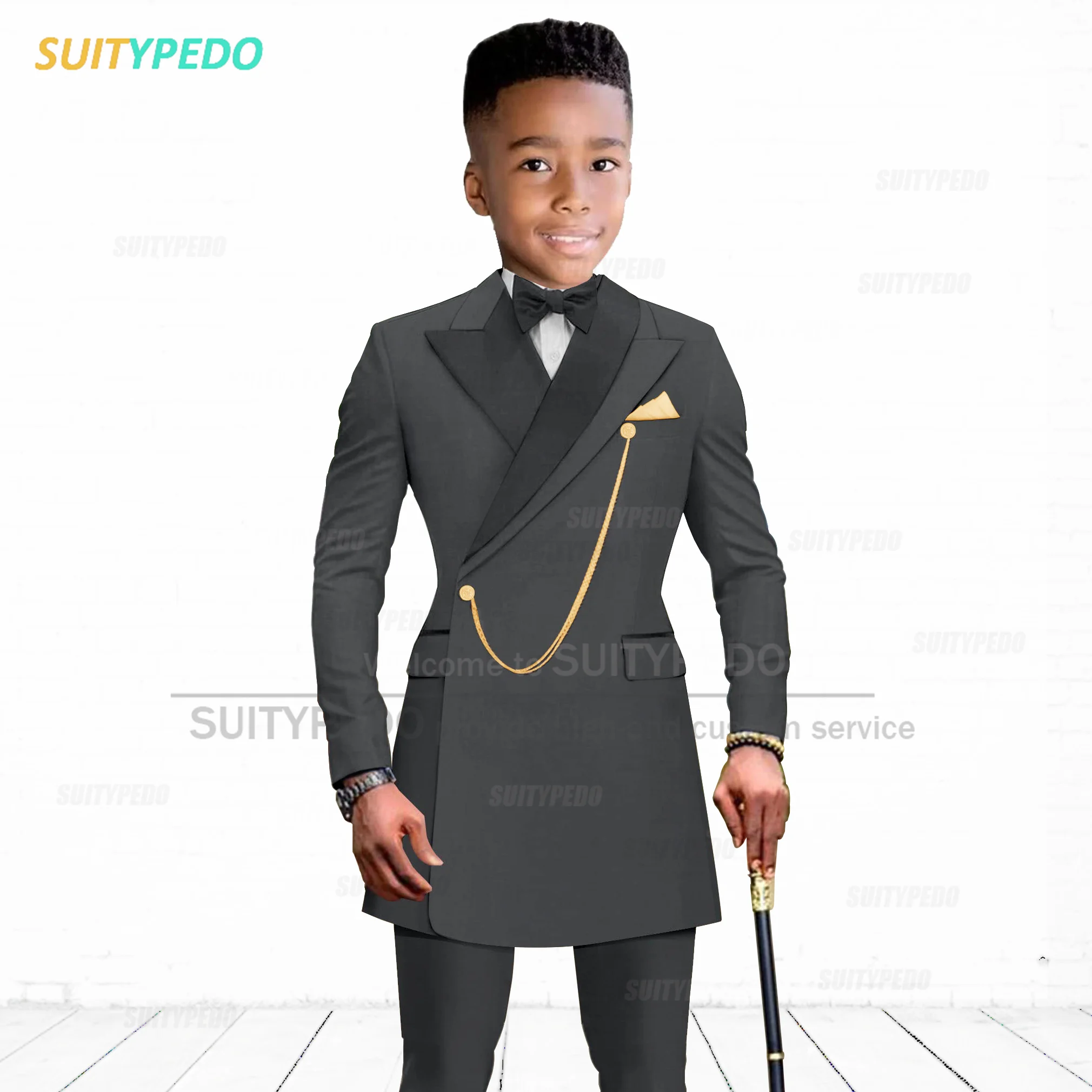 

Classic School Suit For Boy Piano Performance Elegant Tuxedos Formal Activities Children Host Slim Fit Blazer Pants 2 Pieces